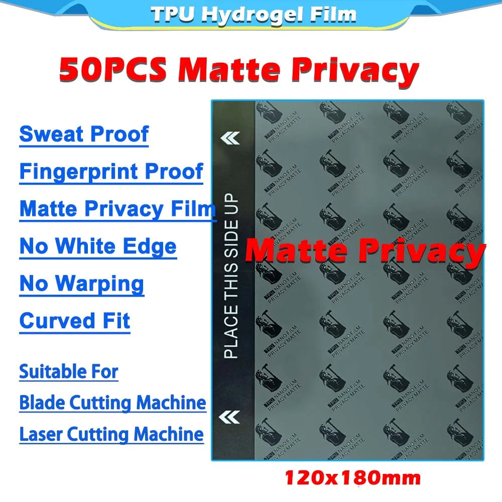 50PC Hidrogel Flexible Film Matte Privacy Smart Phone LCD Display Protective Sheet for Auto Film Cutting Machine HD Anti-peeping