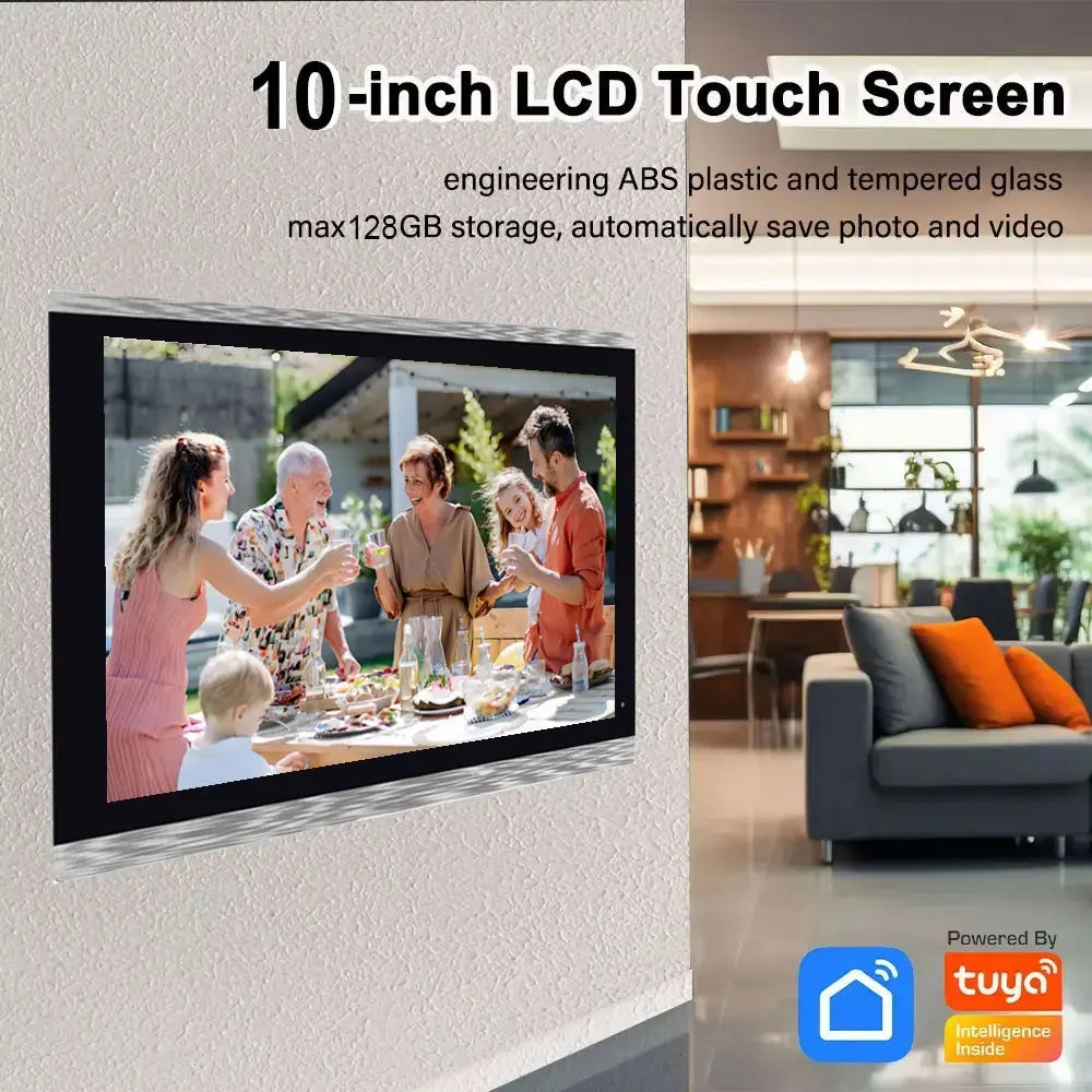 Home Smart Wireless WiFi Video Intercom Doorbell 2 10 inch Screen 1080P 2 Wires Video Doorphone System with Electric Strike Lock