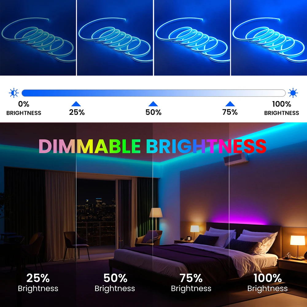 Bluetooth RGB LED Neon Strip Light 5V 3AA Battery Box 17Key 24key 44key Remote Control 108Leds/M 1M 2M 3M Waterproof Home Decor