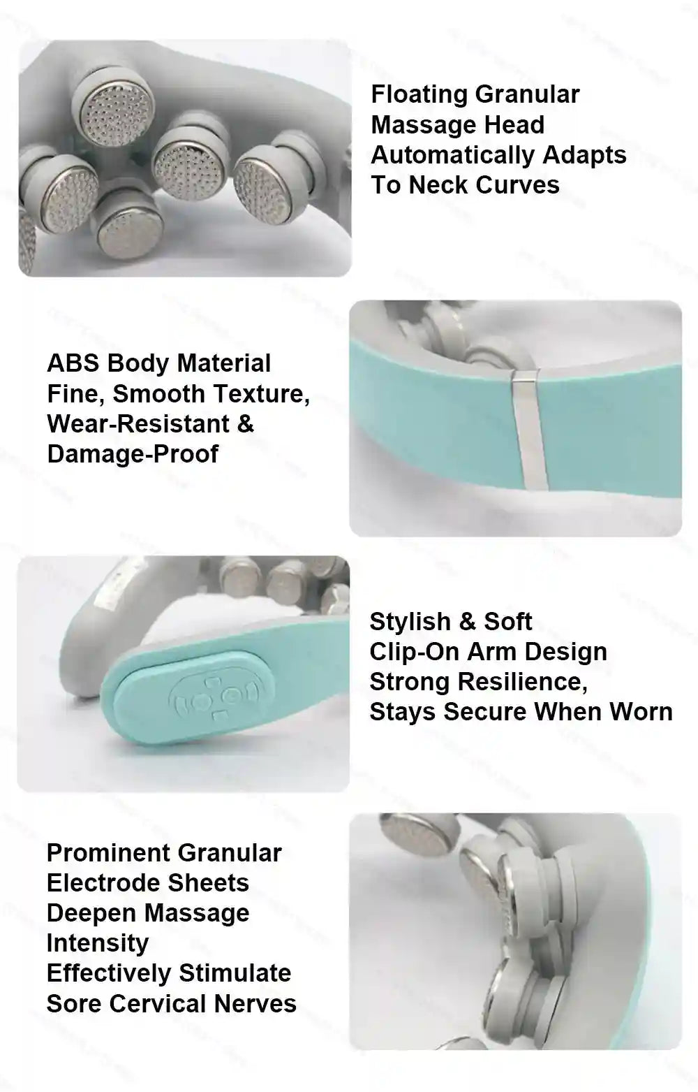 Cervical Neck Massager - TENS Pulse Heat Therapy for Muscle Relief Eye Massage Instrument Tidesmit