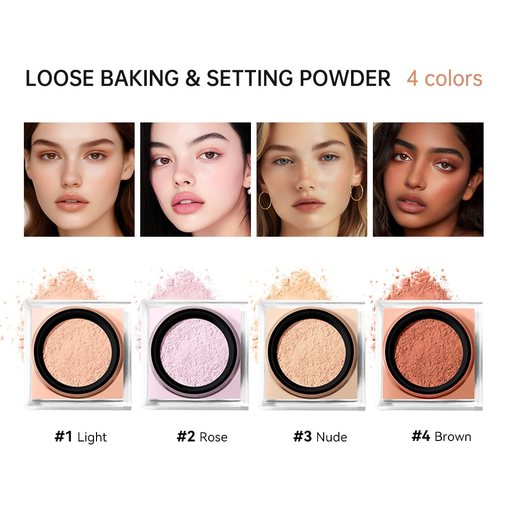 Tidesmit matte setting powder texture close-up for long lasting oil control and brightening face makeup finish