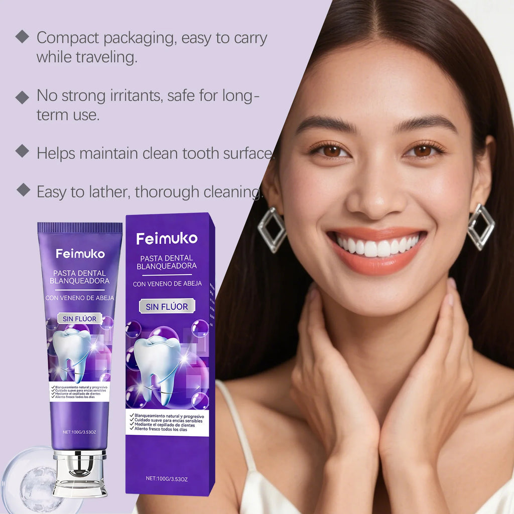 Tidesmit Bee Venom Purple Toothpaste with Hydroxyapatite for teeth whitening and stain removal