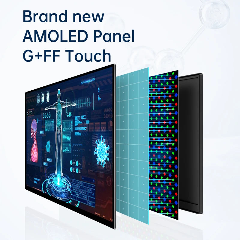 13.3'' FHD OLED Medical Portable Monitor Touchscreen VESA Mount AMOLED Extended Display for Clinic Hospital Diagnostic Devices