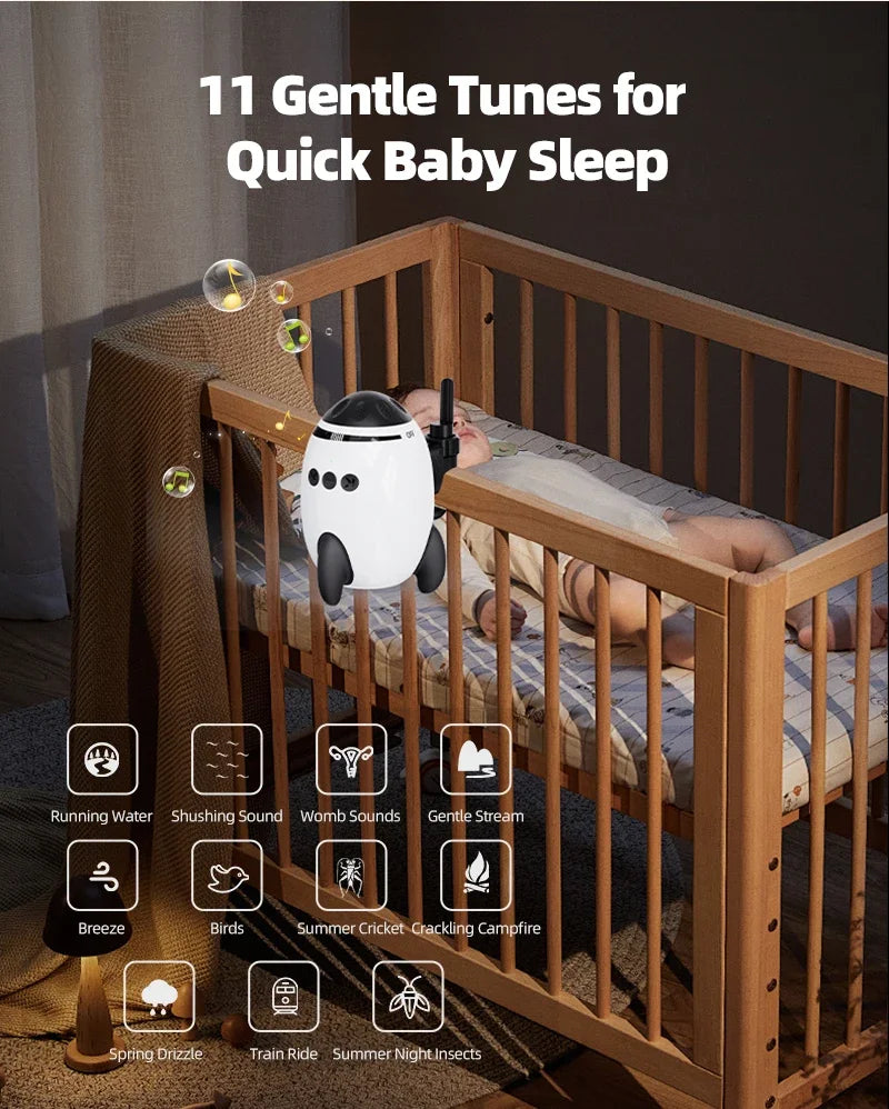 Portable Baby Calming Device Multi-functional Wireless Bluetooth Sleep Aid Vibrating With Soothing Music White Noise Sound
