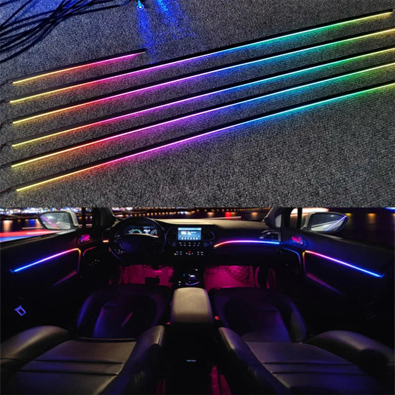 Car LED Ambient Lighting Kit – 64 RGB Color Acrylic Atmosphere Tidesmit