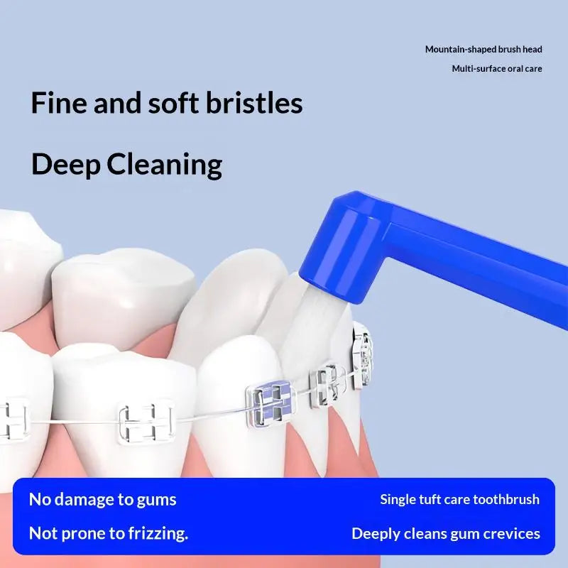 Soft Hair Small Head Single-Beam Toothbrush For Interdental Cleaning Adult Oral Care Deep Cleaning Tool For Teeth Implants