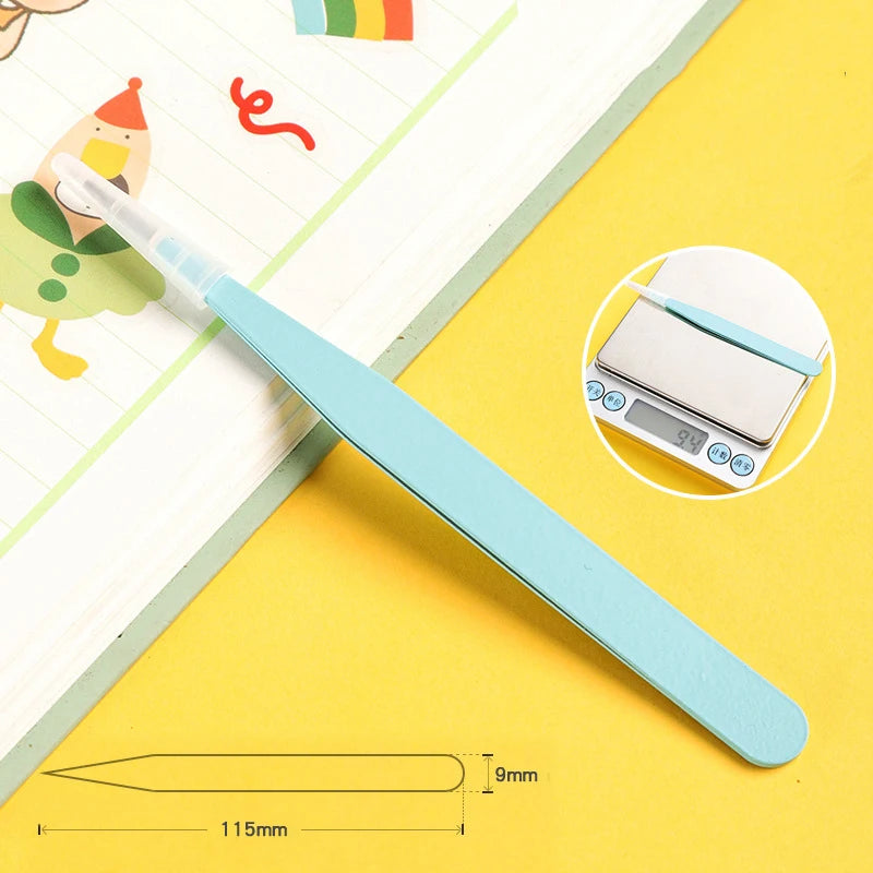 Eyelash Tweezers Set for False Eyelashes - Precision Applicator Tools False Eyelashes Blue Straight Tidesmit