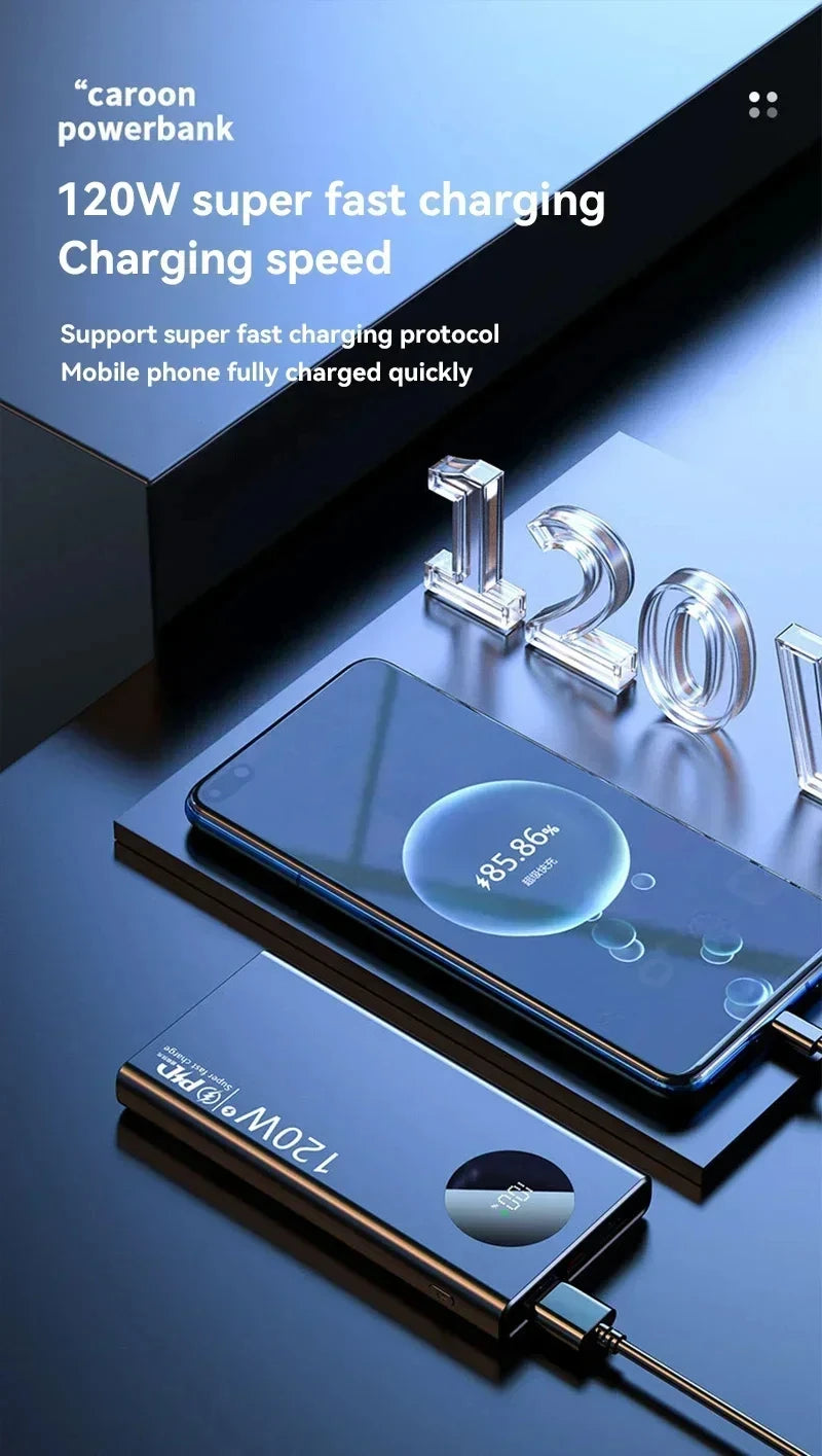 Tidesmit 200000mAh Power Bank - 120W PD Fast Charging Portable Battery Tidesmit