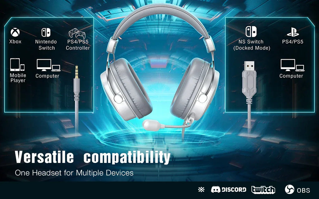 USB Gaming Headset 7.1 Surround Sound - Over-Ear Wired Audio by Tidesmit Tidesmit