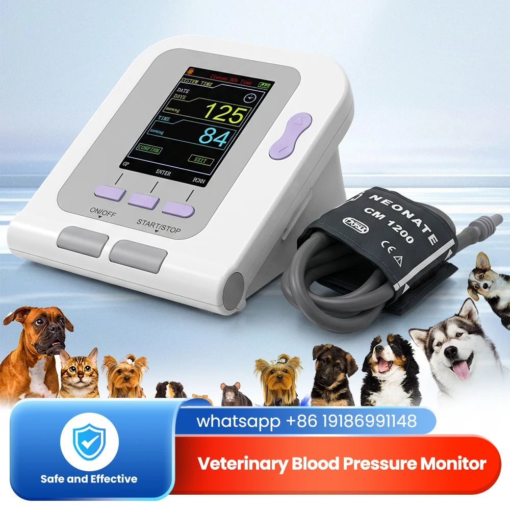 CONTEC 08A-VET Blood Pressure Monitor Portable Veterinary Digital Animal Electronic Sphygmomanomete PR Pulse Tester 6-11cm Cuff