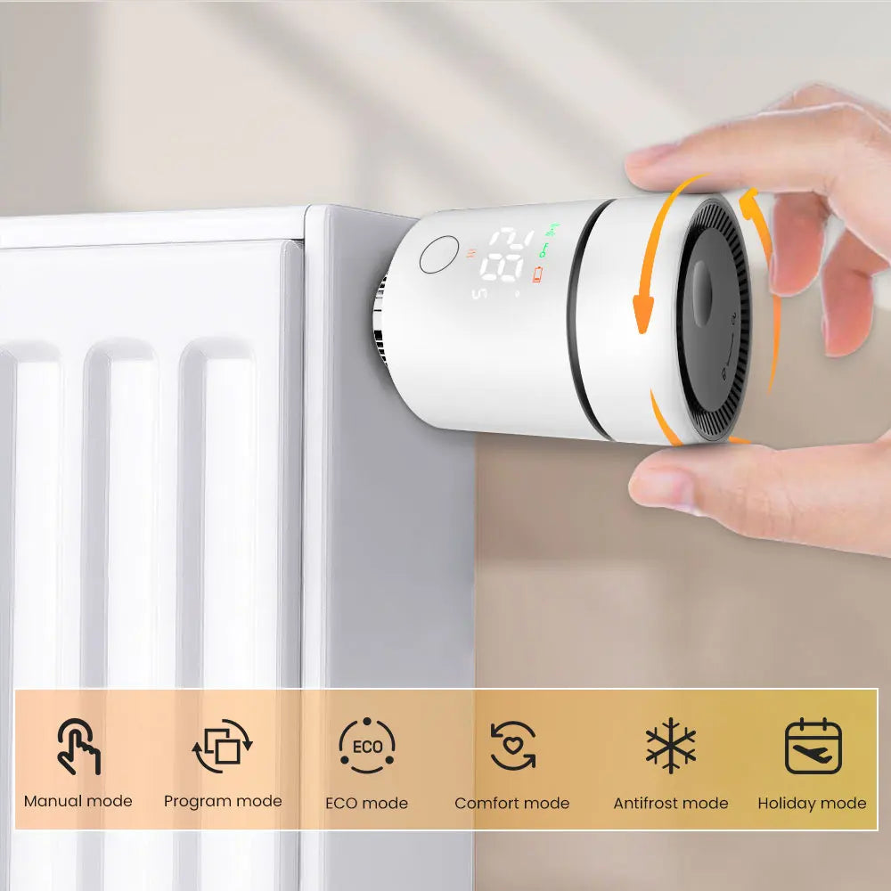 AVATTO ZigBee 3.0 Thermostat Radiator Valve,Smart TRV Thermostatic Valve Temperature Controller Support Alexa Google Home
