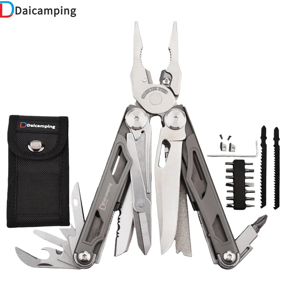 Daicamping DL30 DL301 DL25 Outdoor Camping EDC Plier Set Multifunctional Multitools Hand Multi Tool Folding Multi-tool Kit