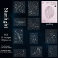 20pcs starlight PET stickers for aesthetic journal, diary, and scrapbook decoration. Waterproof celestial design set.