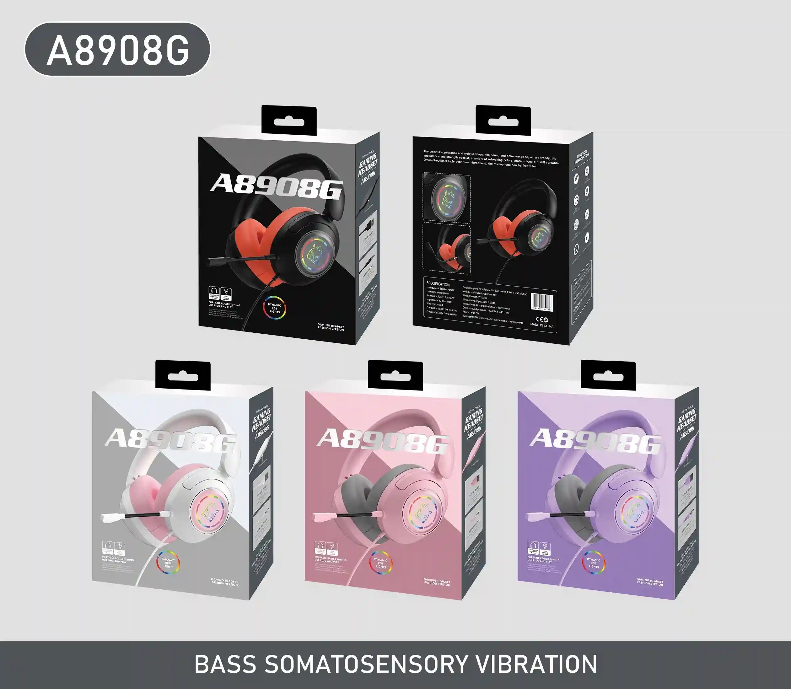 Wired Gaming Headset with Noise Cancelling Mic - Over-Ear Design Tidesmit