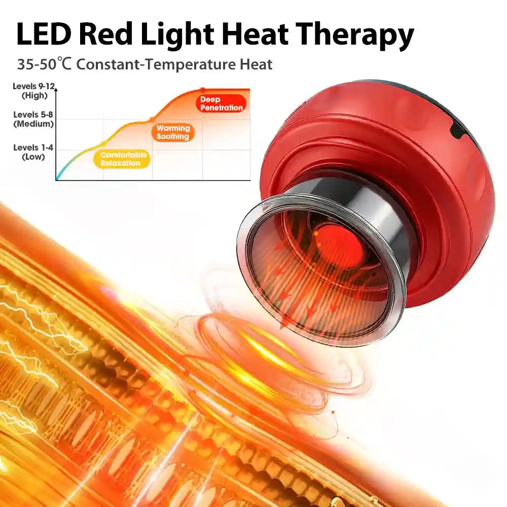 Electric Cupping Massager: 12-Gear Heat Therapy for Muscle Relief Massage Roller Tidesmit