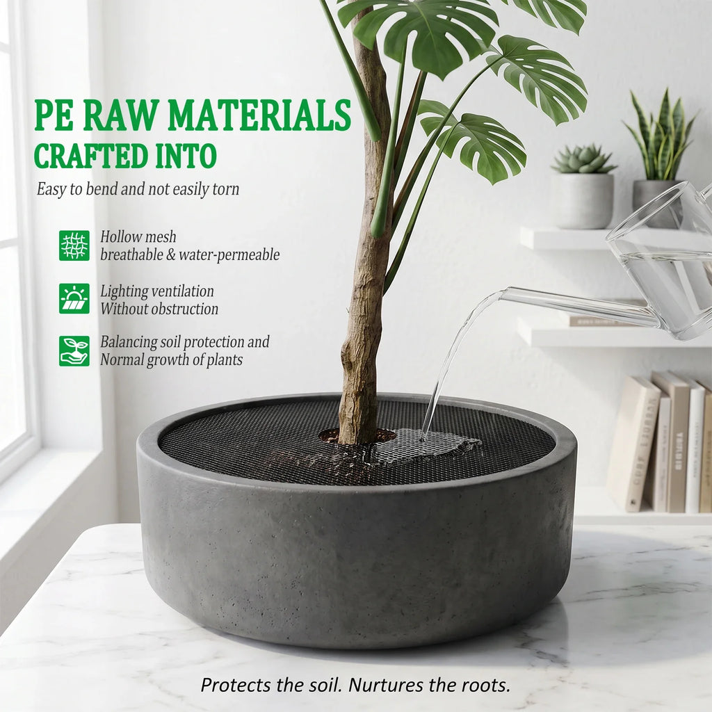 10Pcs Flower Pot Grid 30cm 40cm Planter Pot Soil Protector Cover with 20 Metal Ground Stake Indoor Outdoor Gardening Accessories