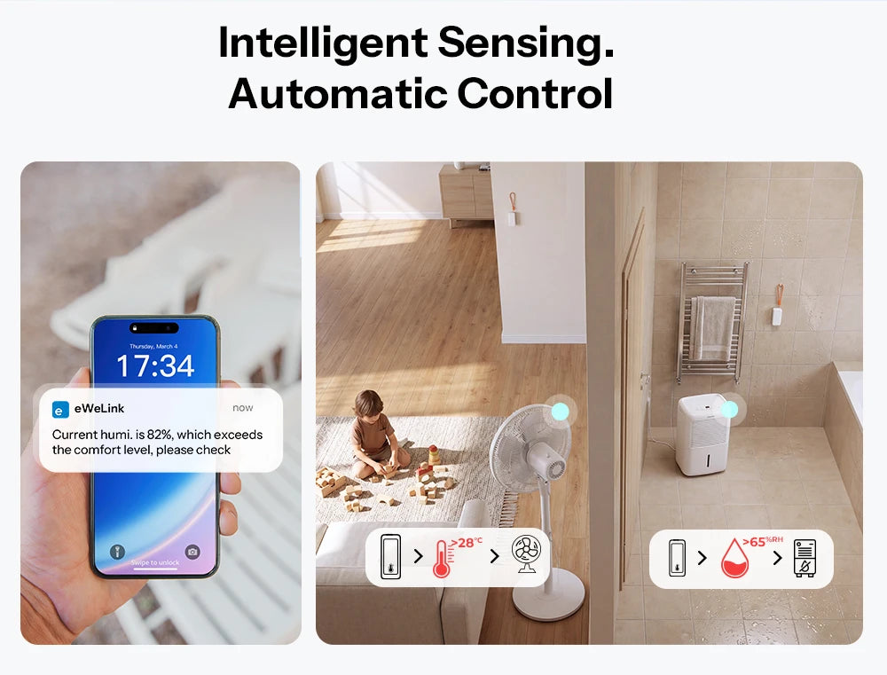 SONOFF Zigbee Temperature and Humidity Sensor Smart Home Airguard TH Lite SNZB-02B Ewelink APP Control Work With Alexa Google