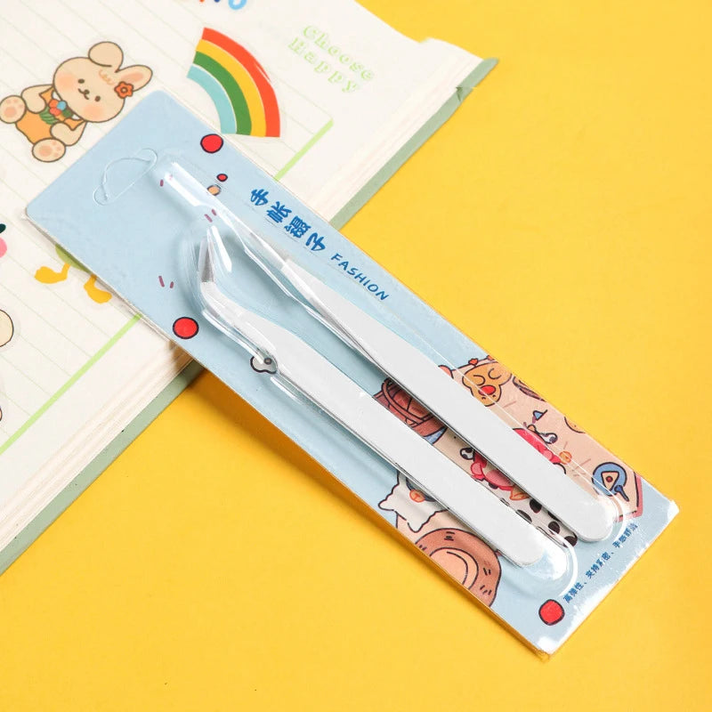 Eyelash Tweezers Set for False Eyelashes - Precision Applicator Tools False Eyelashes White Set Tidesmit