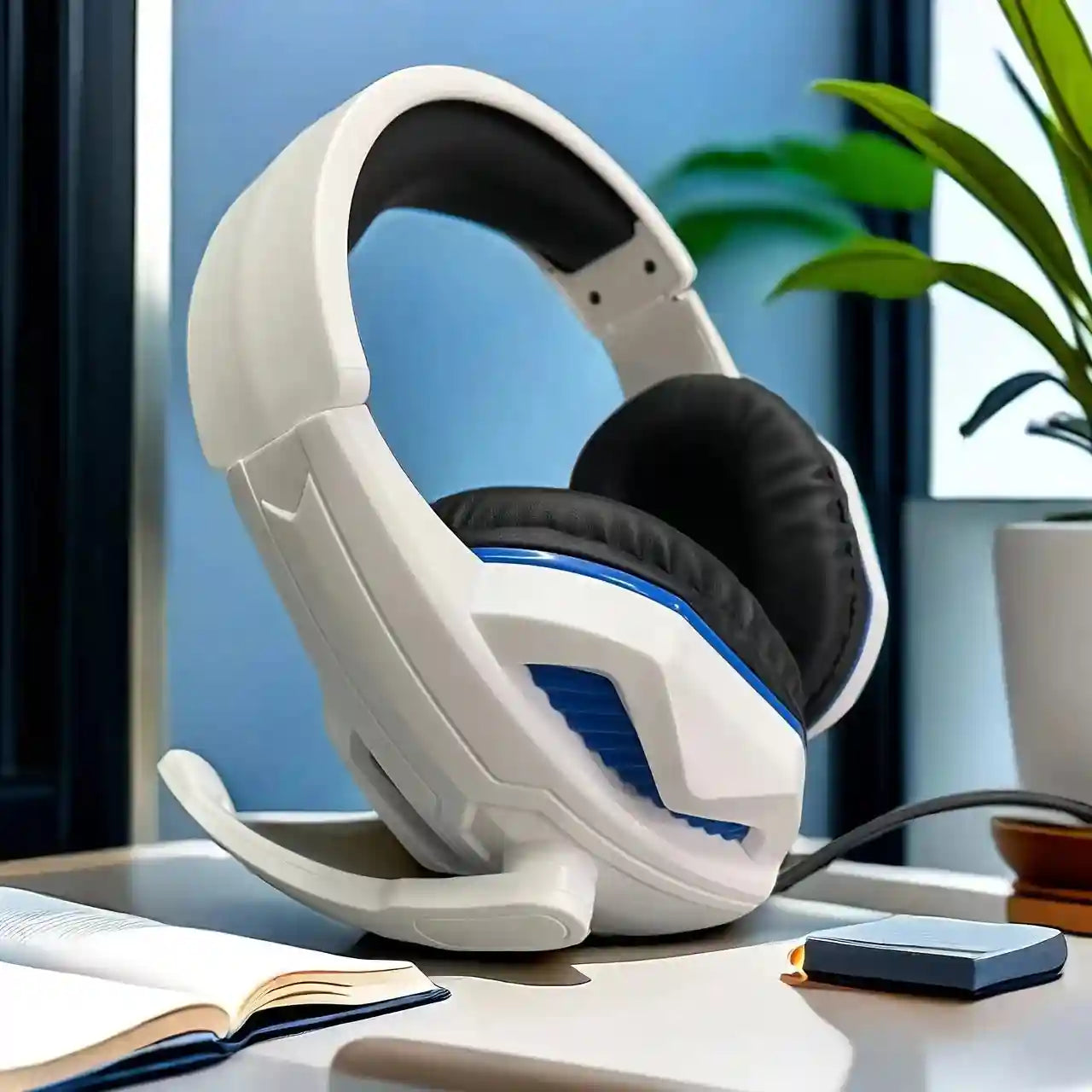 Gaming Headphones With Mic, Wired Over-Ear Headset for Deep Bass Red Tidesmit