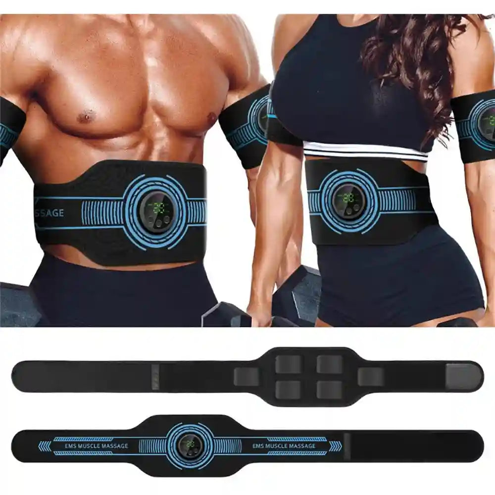 EMS Muscle Stimulator Belt | Rechargeable Electric Abdominal Trainer Massage Roller Tidesmit