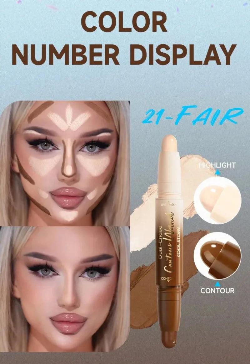Tidesmit double-ended contour stick for full coverage highlight and shadow face makeup in a waterproof cream finish