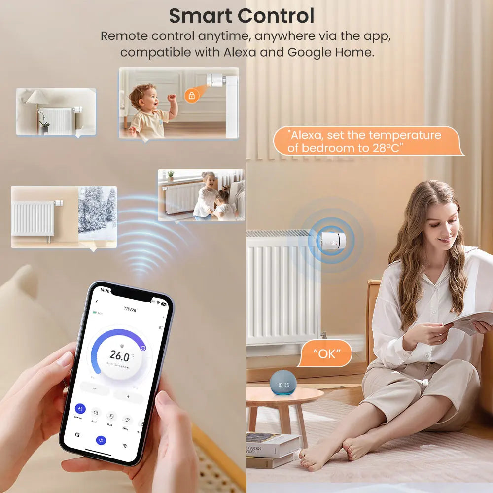 AVATTO ZigBee 3.0 Thermostat Radiator Valve,Smart TRV Thermostatic Valve Temperature Controller Support Alexa Google Home