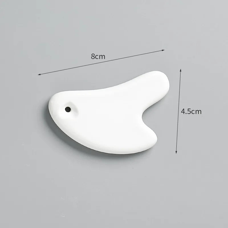 Ceramic Gua Sha Scraping Tool for Natural Lymphatic Drainage - Tidesmit Body Shaping Massage Equipment S White Tidesmit