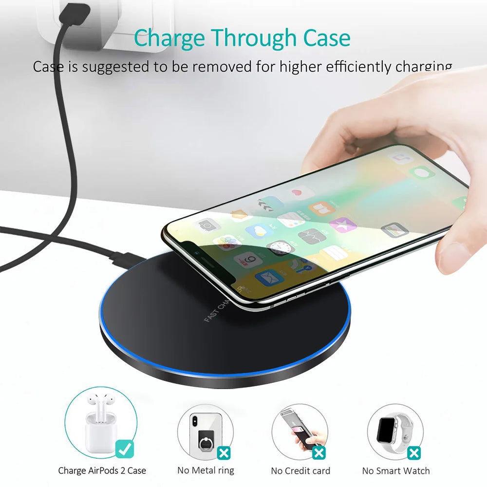 Tidesmit 50W Fast Wireless Charger Pad - Qi Certified Qi Charging Tidesmit