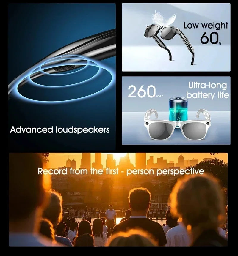 Tidesmit Smart Glasses with 8K Camera & Spatial Audio - Mixed Reality Series Tidesmit