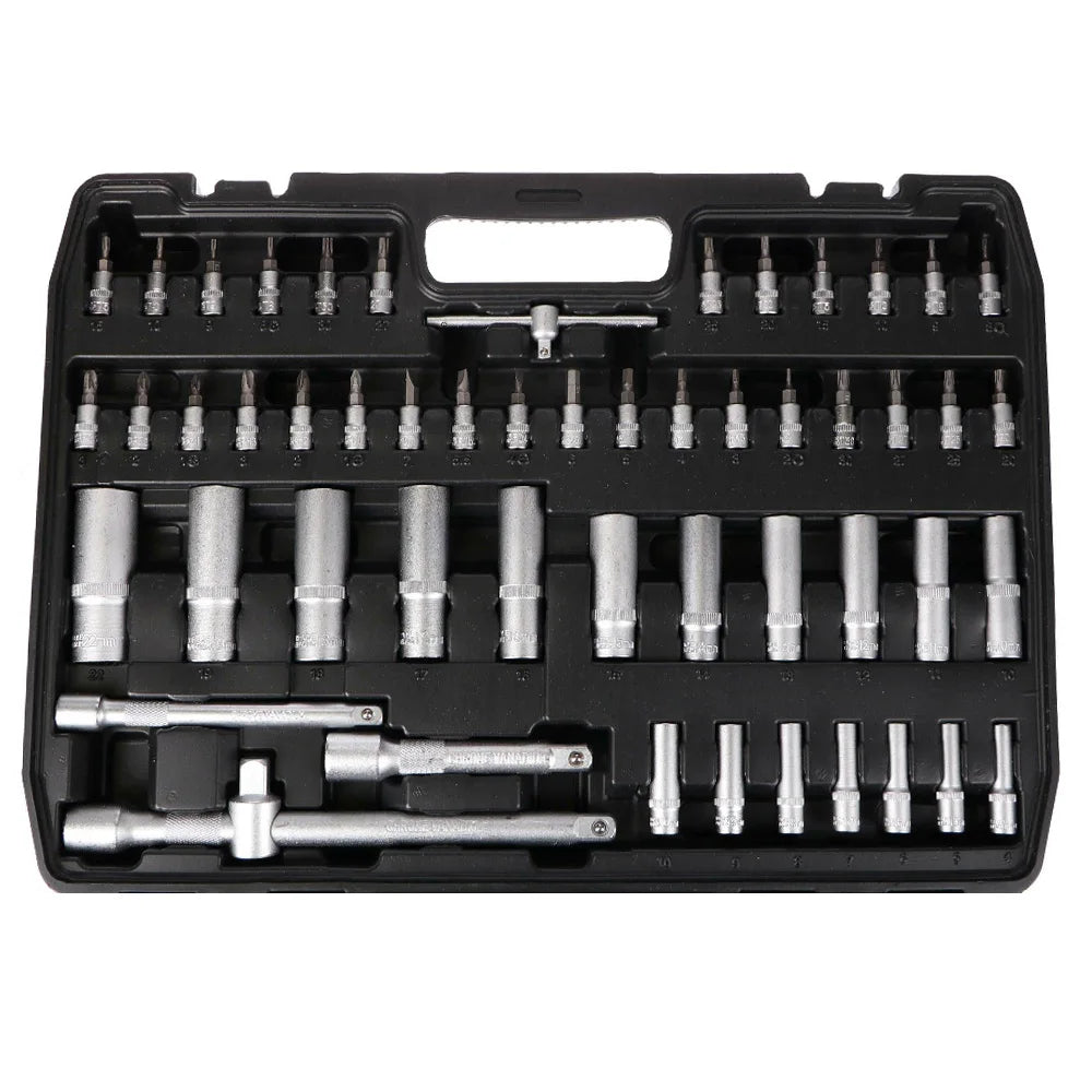 Podofo Ratchet Wrench Tool Kit Socket Set 172pcs with Ratchets in Versatile 172-piece Set Suitable for Any Workshop or Garage