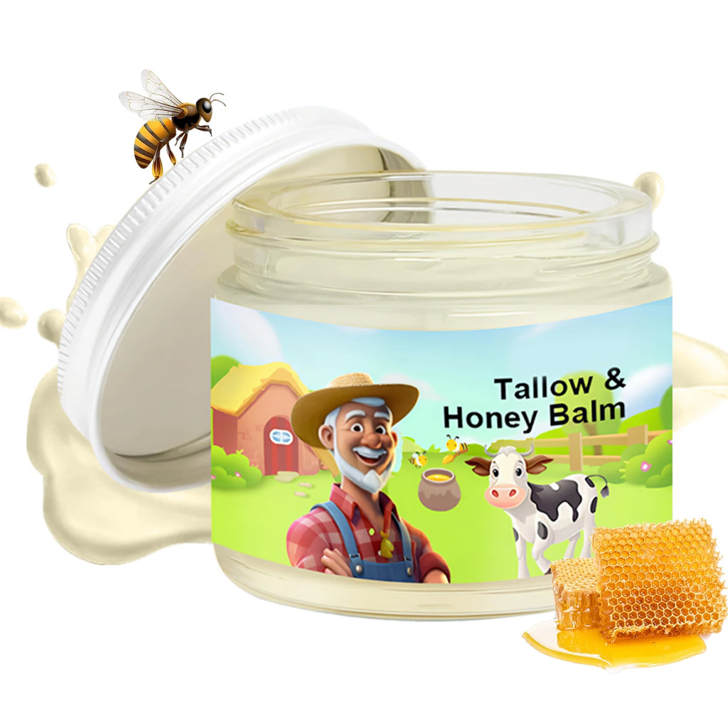 Tallow & Honey Balm 60g, Face and Body Moisturizer, Natural Skin Nourishing Cream to Improve Texture for Soft Firm Skin