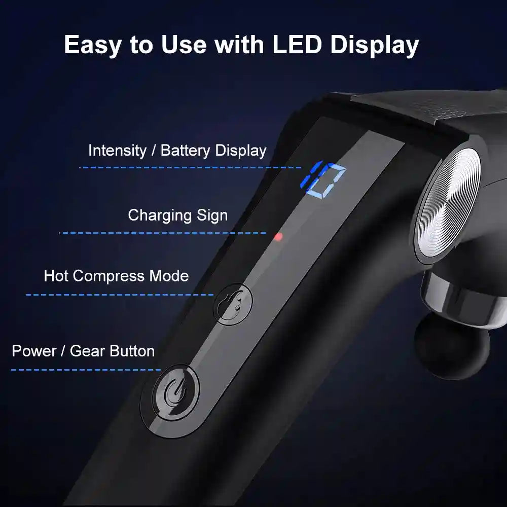 Fascia Massage Gun with Extended Handle - Deep Tissue Muscle Recovery Fascia Gun Tidesmit