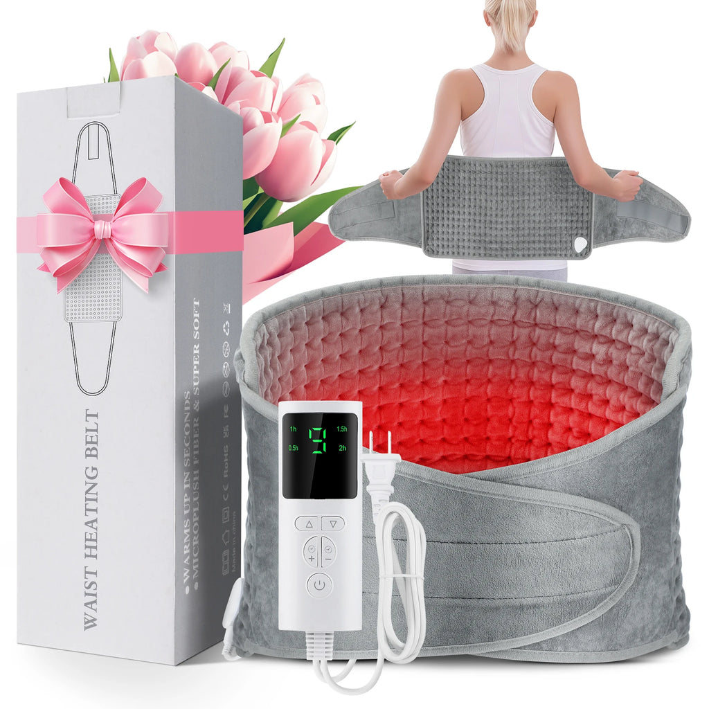 Electric Heating Pad for Back Pain Relief, 9-Heat Levels by Tidesmit Massage Cushion Tidesmit