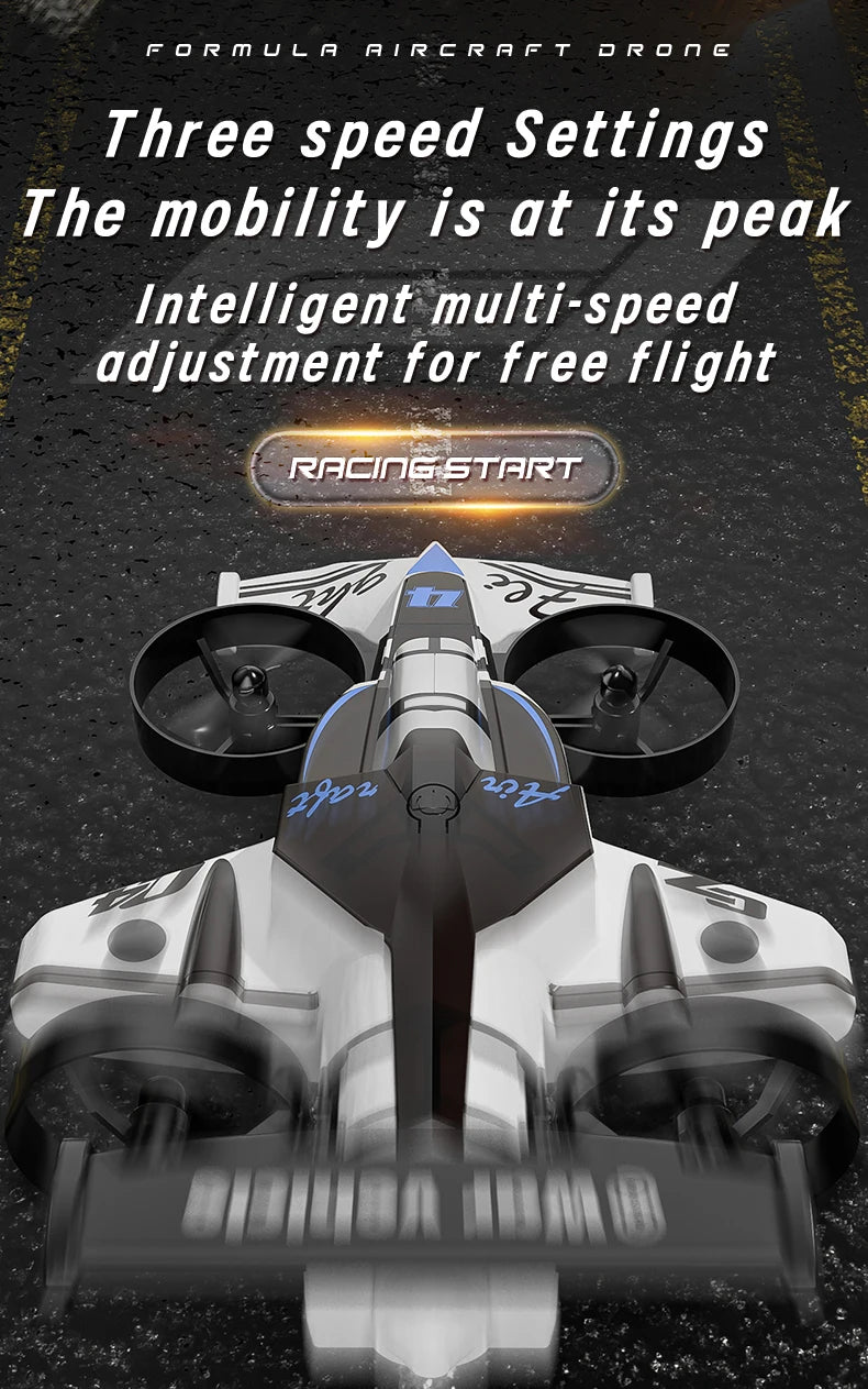 2-in-1 RC Stunt Drone Car - Foldable Aerial and Ground Vehicle White Violet Tidesmit