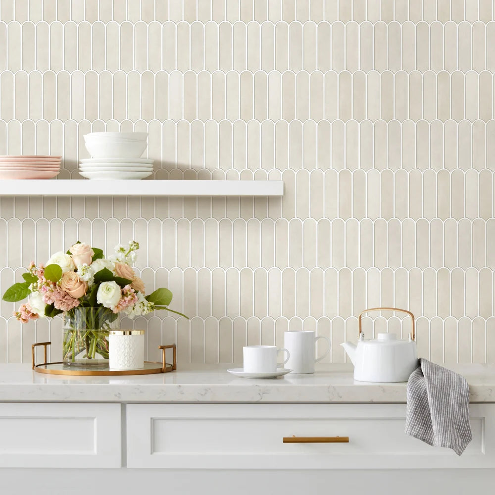1/10pcs 3D Decorative Tile Stickers, 3D Fish Scale Textures, Matte 30cm x 30cm, Water and Mold Resistant, for Kitchen Bathroom W