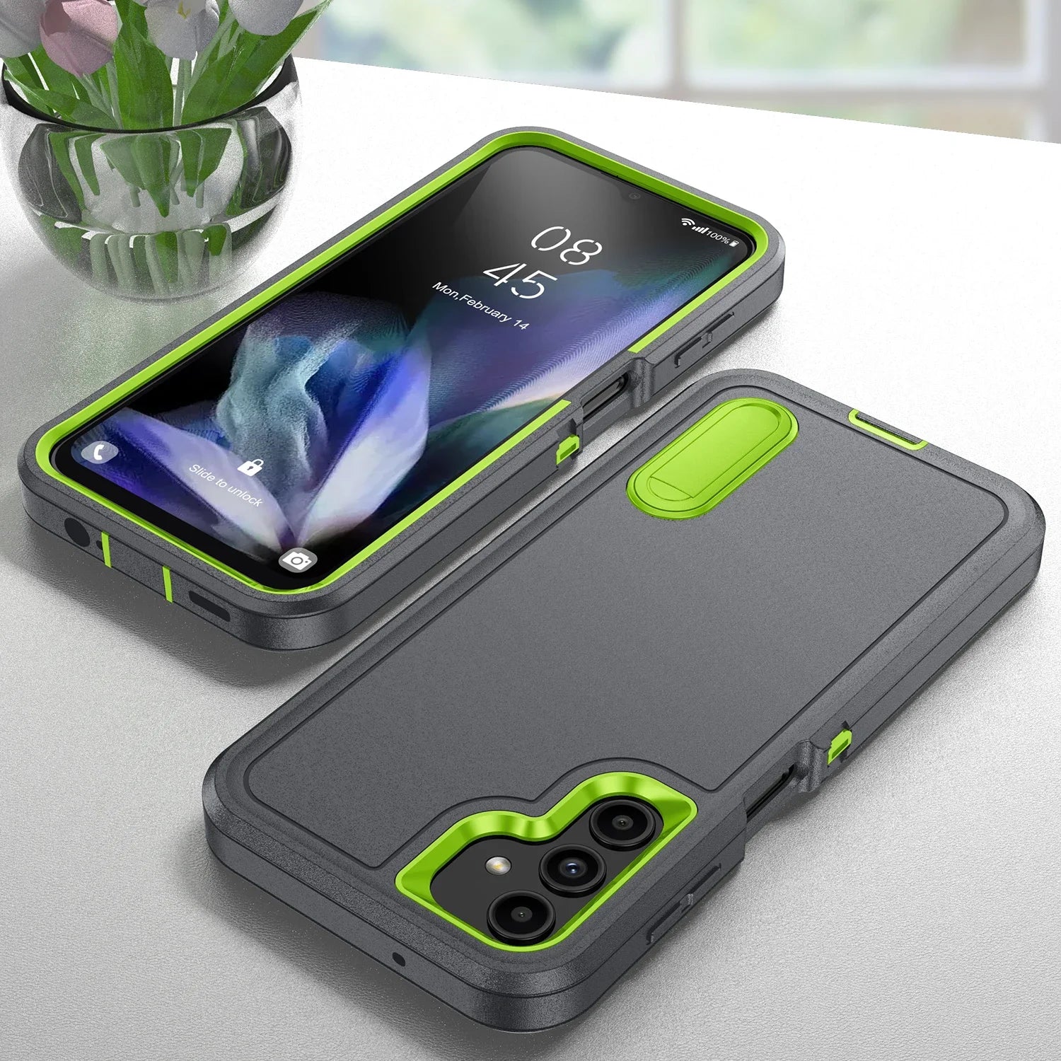 Samsung Galaxy A56 Case with Integrated Kickstand - Shock-Absorbing Cover Tidesmit