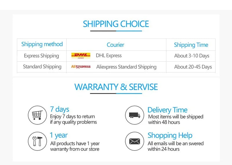FM700B QR code and RFID reader warranty and shipping service information