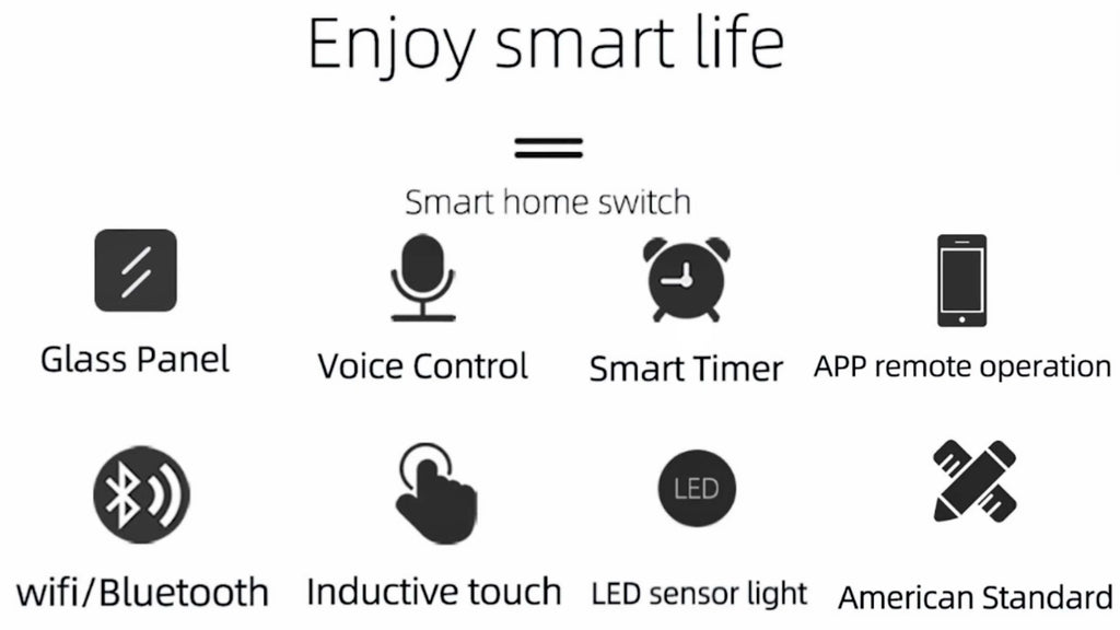BONDA Homekit Smart Switch No Neutral EU/US WIFI Touch Sensor Light Switch Smart Google Home Alexa Siri Voice Control 220V 110V