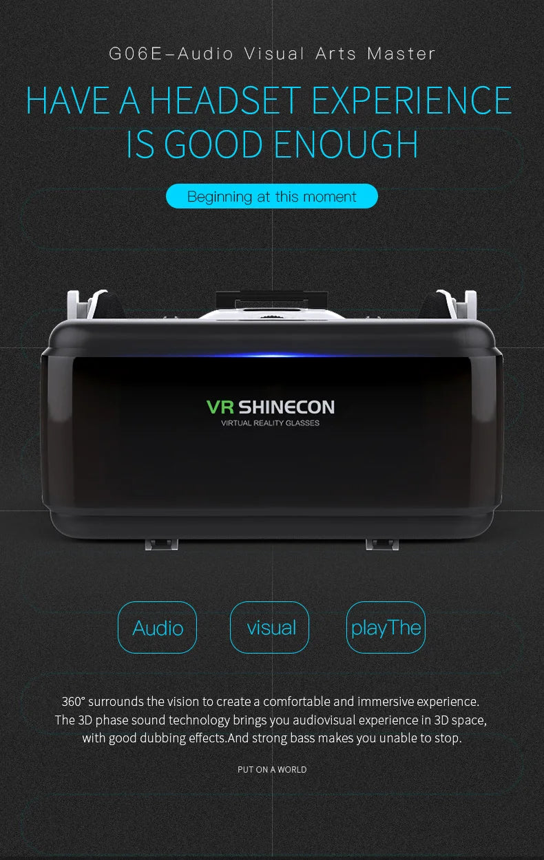 VR Headset for Smartphones - Lightweight 3D Virtual Reality Glasses Tidesmit