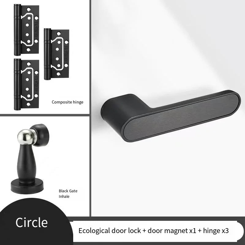 New High Aesthetic Minimalist Room Door Lock, Magnetic Silent Lock, Wooden Door Handle, Minimalist Style
