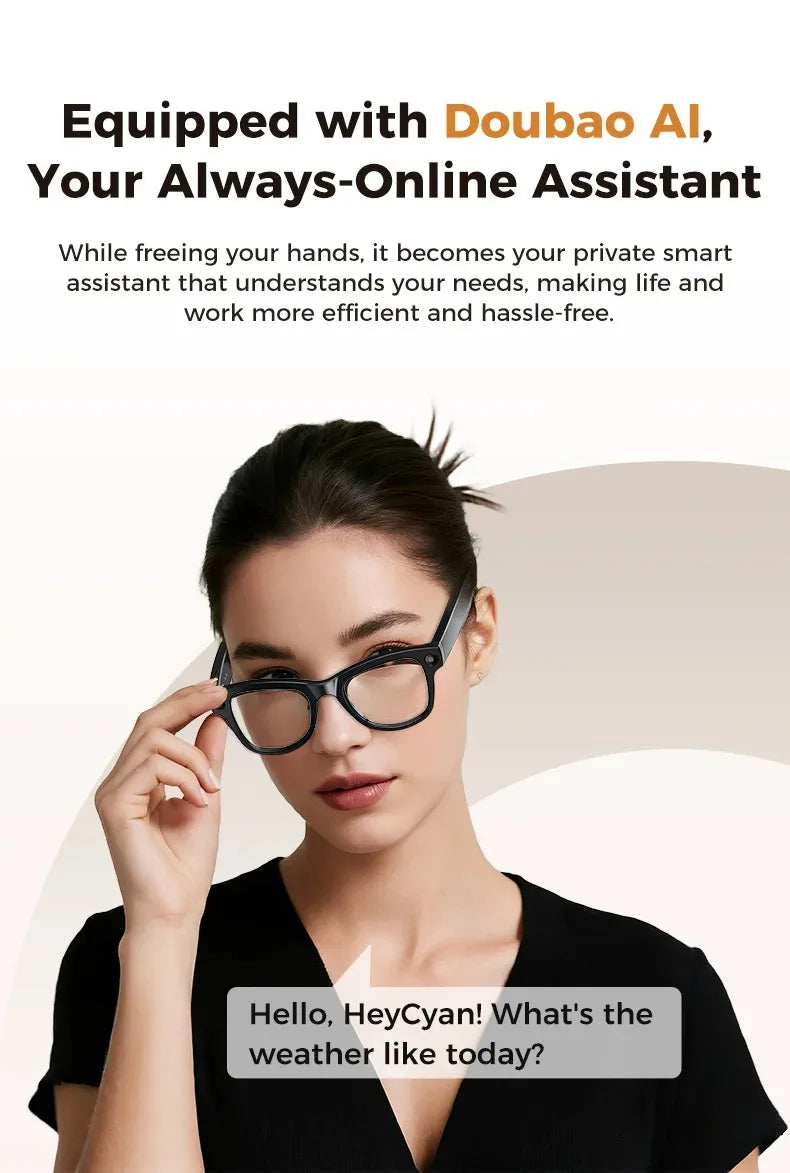 AI Smart Glasses with 8MP Camera and Real-Time Translation - Tidesmit Tidesmit