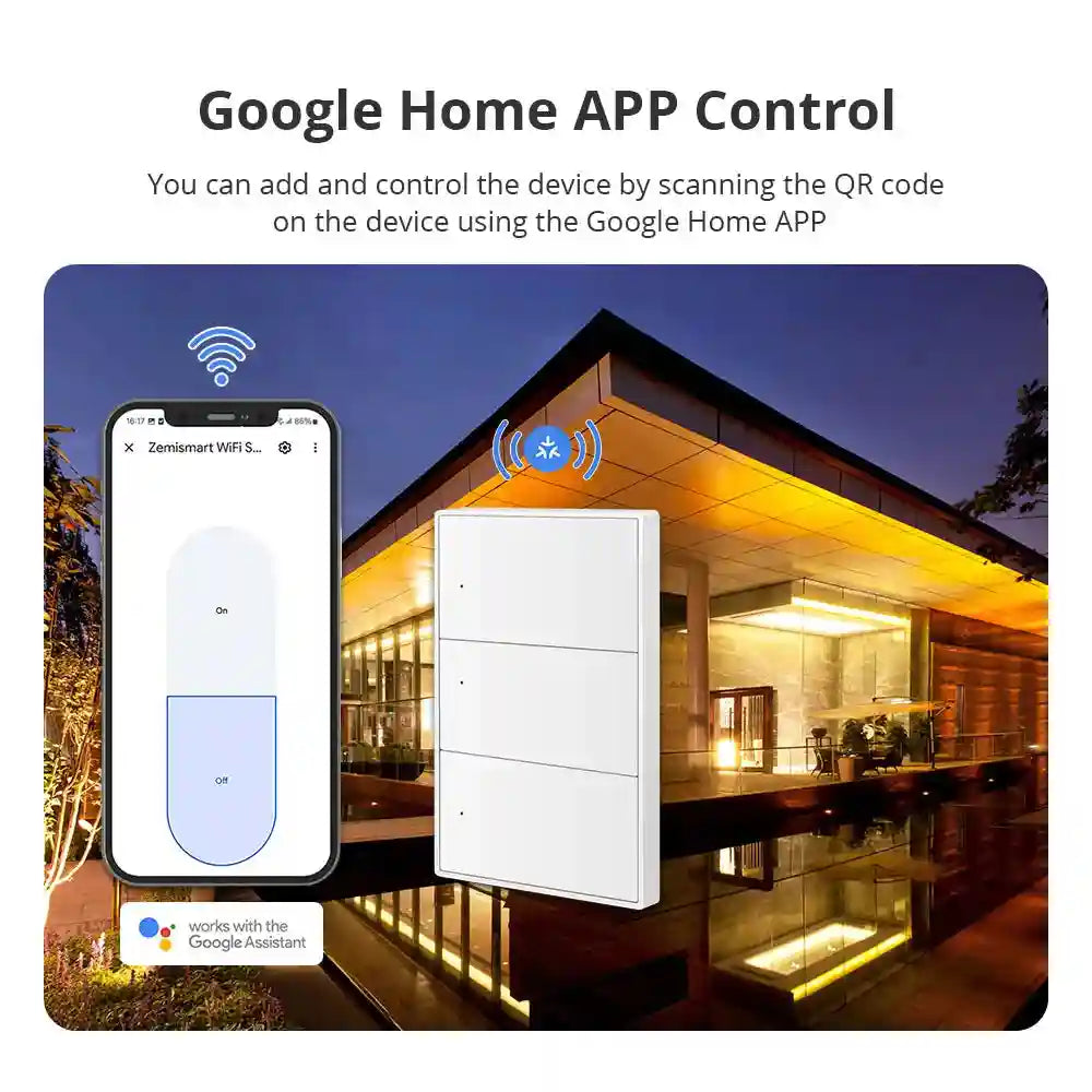 Matter Smart Wall Light Switch WiFi | 1-6 Gang Multi-Room Control Tidesmit