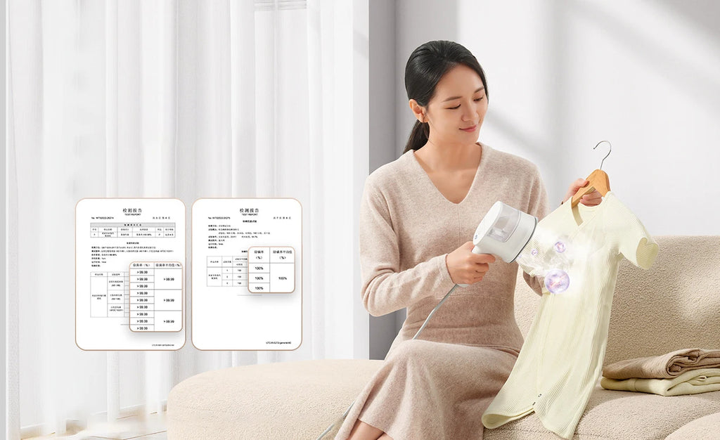 Tidesmit portable handheld garment steamer for clothes featuring a vertical steam iron design for home ironing