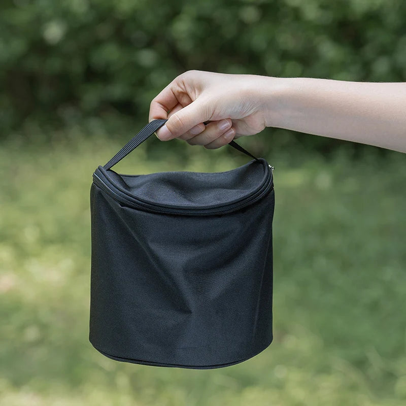 Lightweight black carry bag with zipper for the camping pot set