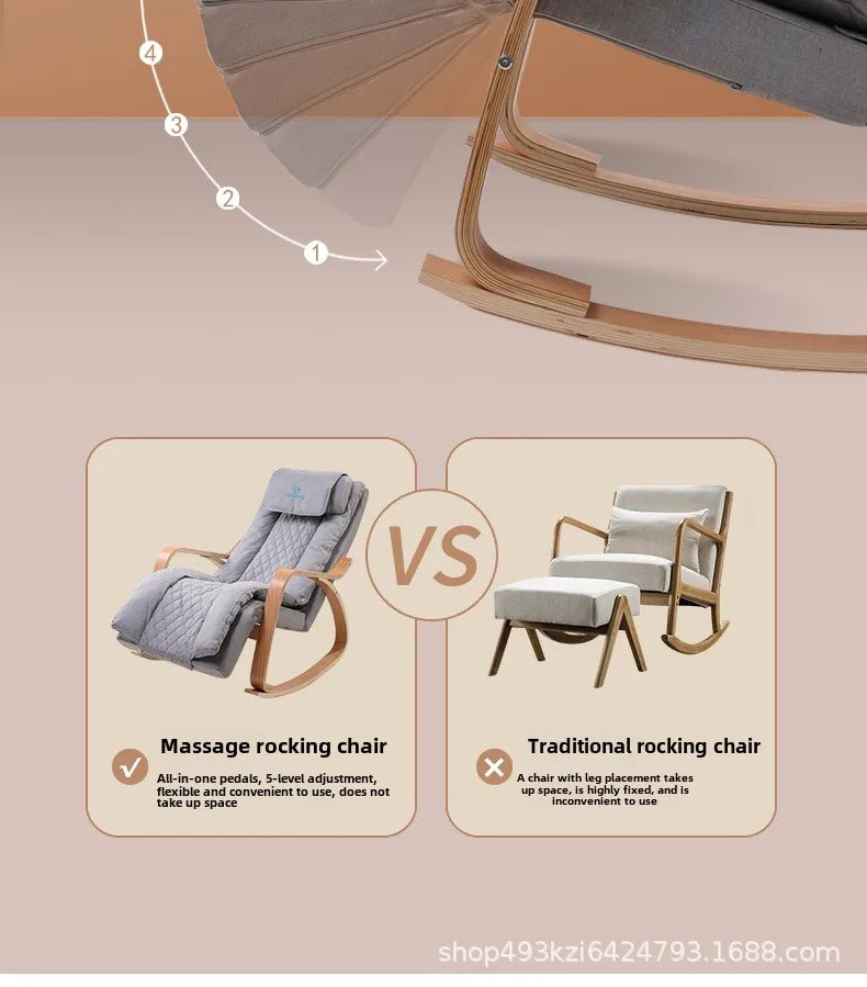 Massage Rocking Chair with Heat Therapy and Electric Reclining - Tidesmit Massage Chairs Tidesmit