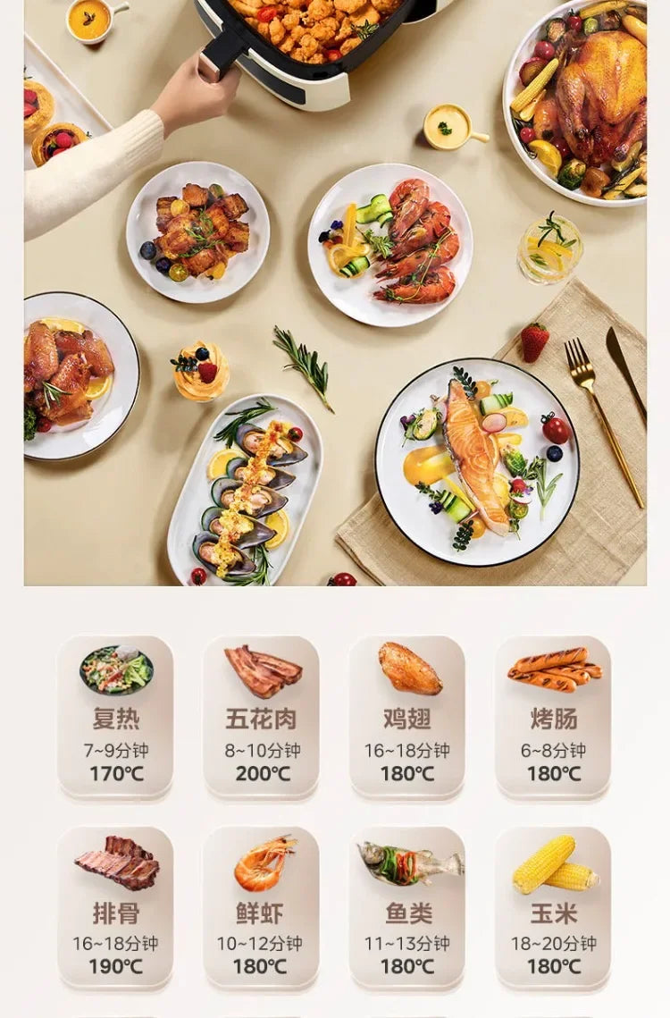220V New Arrival Midea Home Use Large Capacity Visual Air Fryer Integrates Electric Oven And Deep Fryer No Flip Cooking Machine