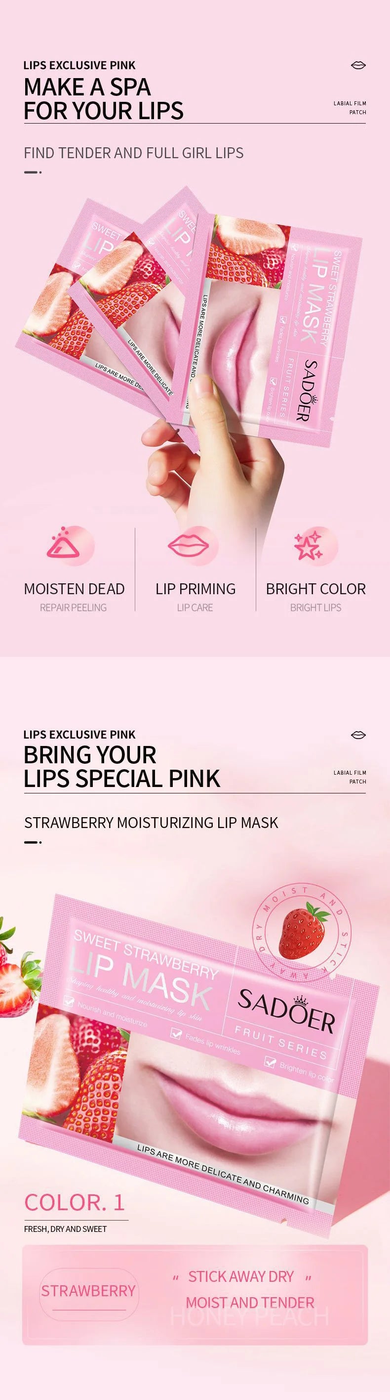 Moisturizing Lip Mask - Nourishing Collagen Gel Patches (10pcs) Lip Care Tidesmit