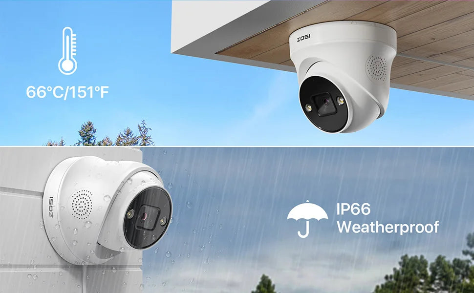 ZOSI 4K PoE SecurityCamera H.265+ 8MP 5MP HD Add-on Camera AI Detection Color Night Vision Outdoor Video Surveillance IP Camera