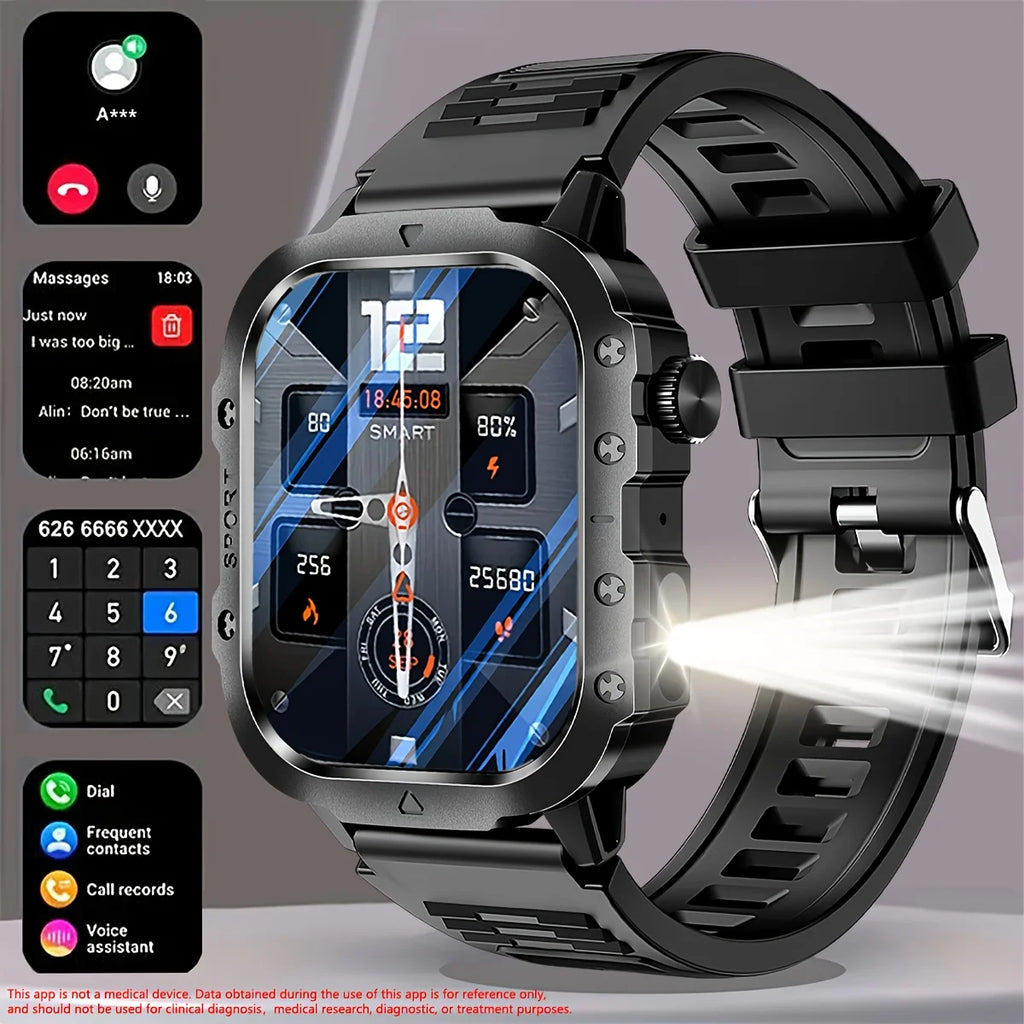 LAXASFIT 2026 New LED Smart Watch Men Bluetooth Calling Voice Control Multi Sport Modes Health Monitor Outdoor Smartwatch