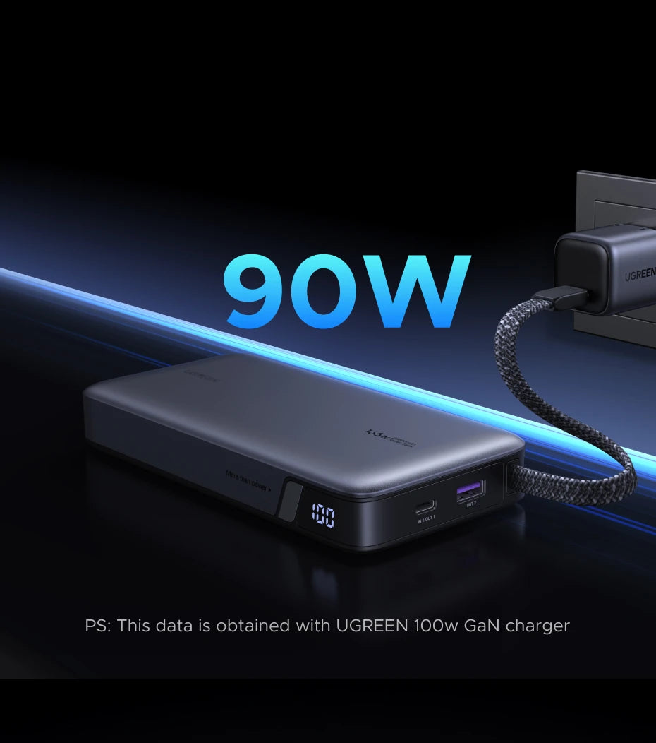 Tidesmit 165W 25000mAh Fast Charging Power Bank with Dual Cables Tidesmit